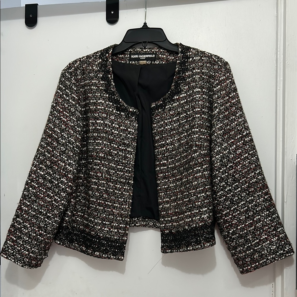 Karl Lagerfeld Black Tweed Jacket